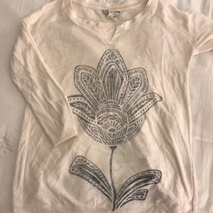 3/4 sleeve Lucky Brand lotus cotton shirt